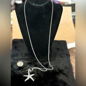 Cookie Lee silver starfish crystal necklace